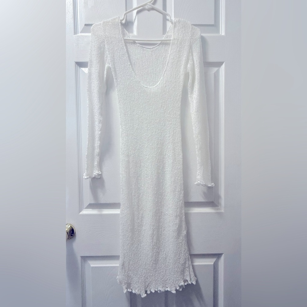 Tranquila Swimwear Beach | Cover Up | White Knit Dress - Small - Medium